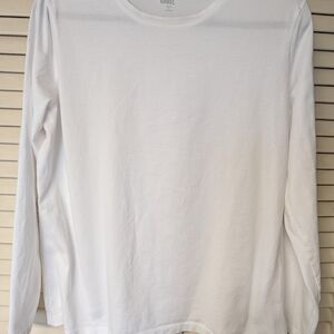 Lands' End White Crewneck Tee